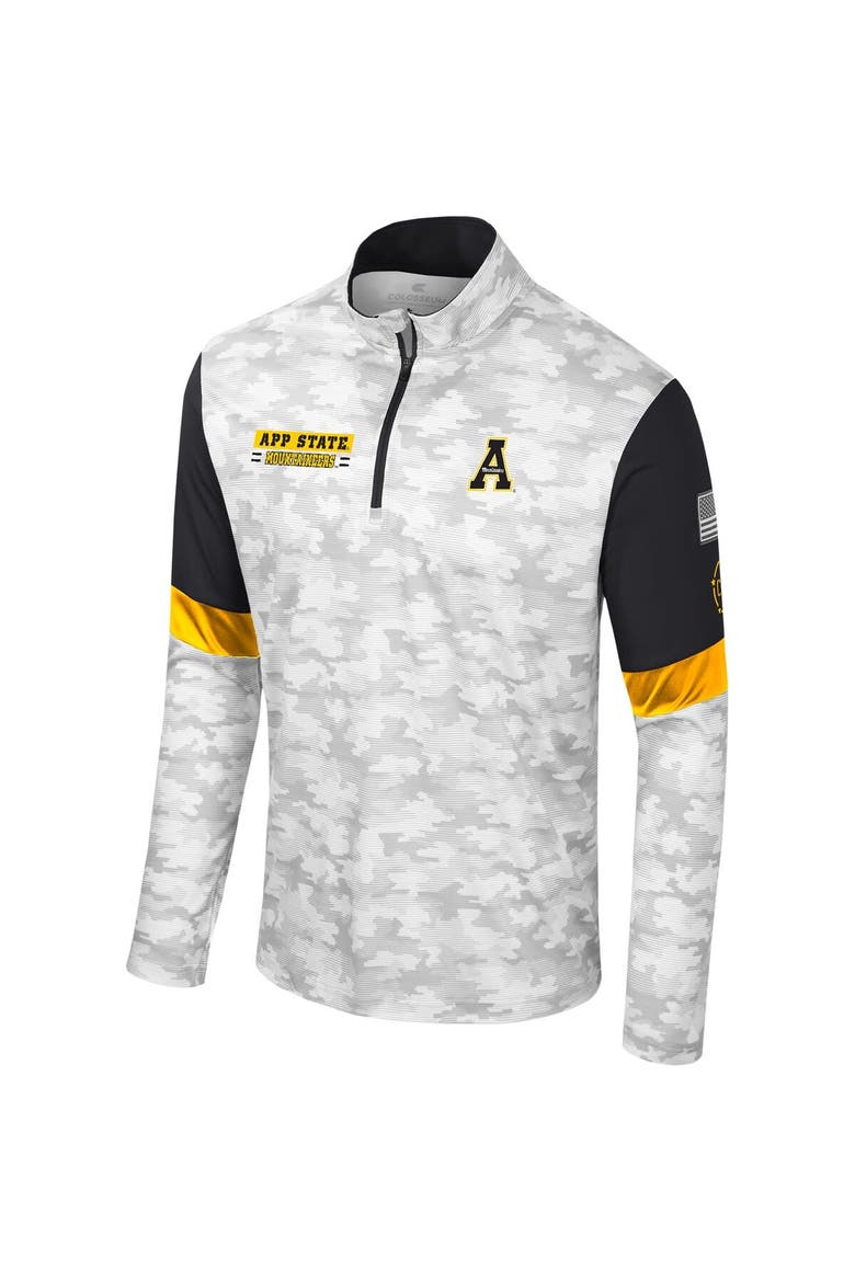 Men's Colosseum  Camo Appalachian State Mountaineers OHT Military Appreciation Tomahawk Quarter-Zip Windshirt, Alternate, color, Camo