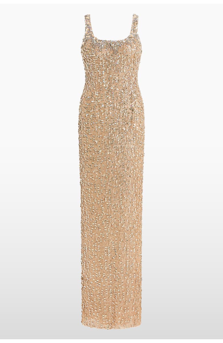 Jenny Packham Tatianna Sequin-Embellished Maxi Dress, Main, color, Latte
