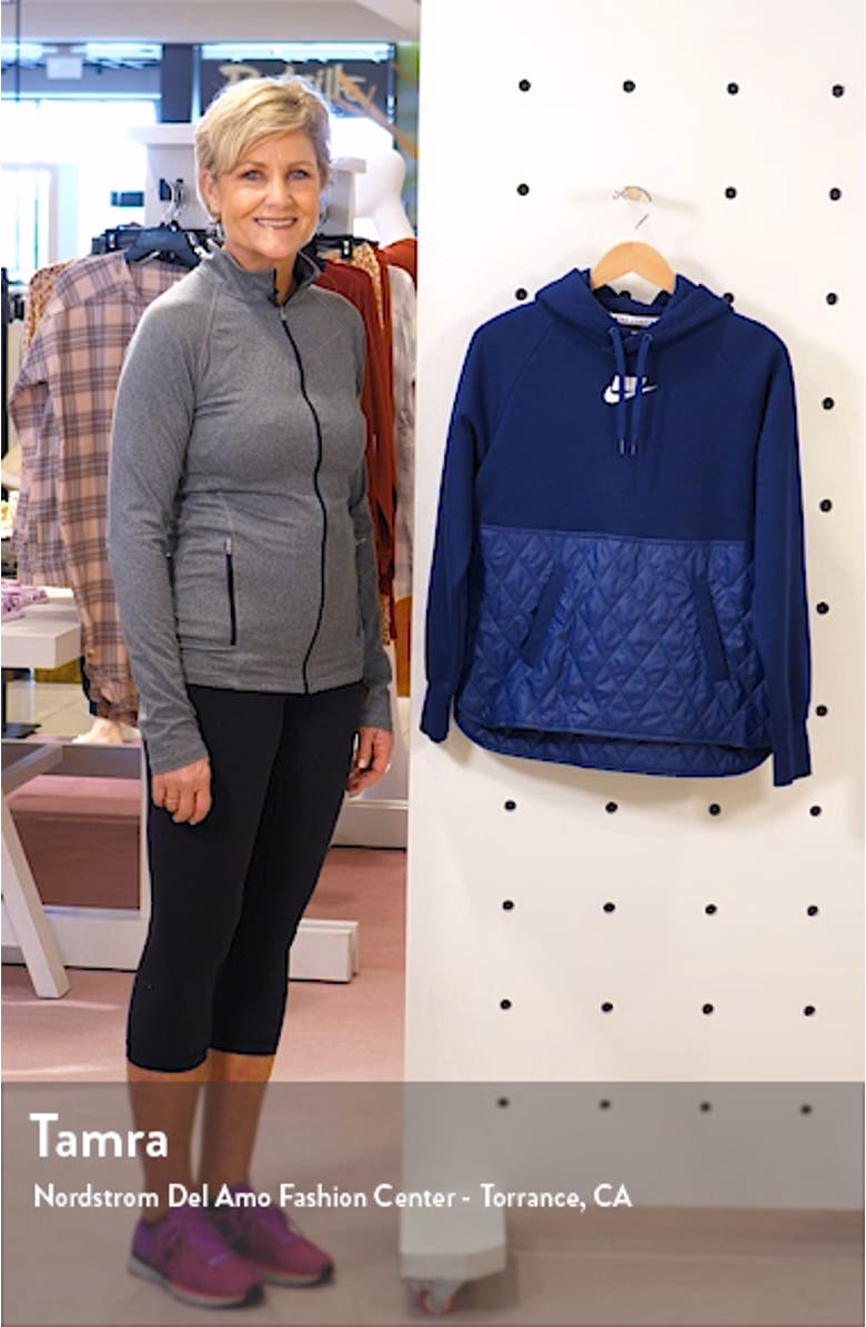 Sportswear Logo Mixed Media Quilted Hoodie, sales video thumbnail