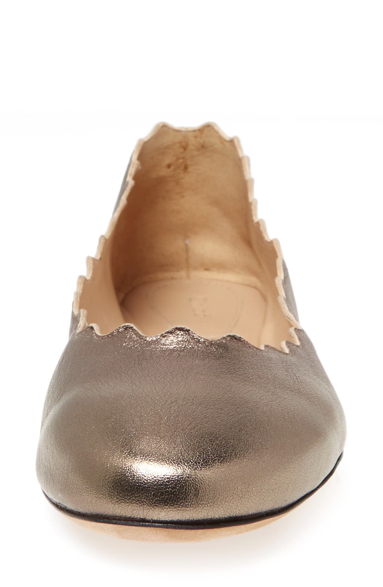 Lauren Scalloped Ballet Flat (Nordstrom Exclusive), Alternate, color, SILVER