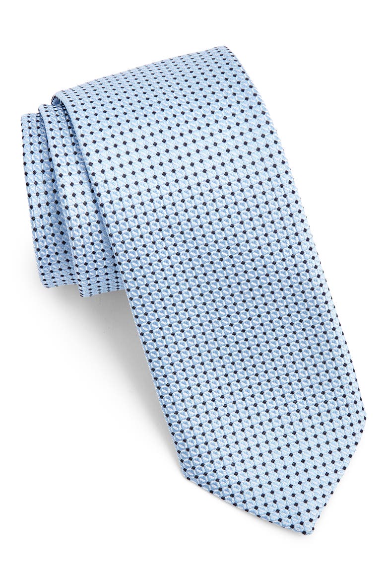 Micropattern Silk Blend Tie, Main, color, OPEN BLUE