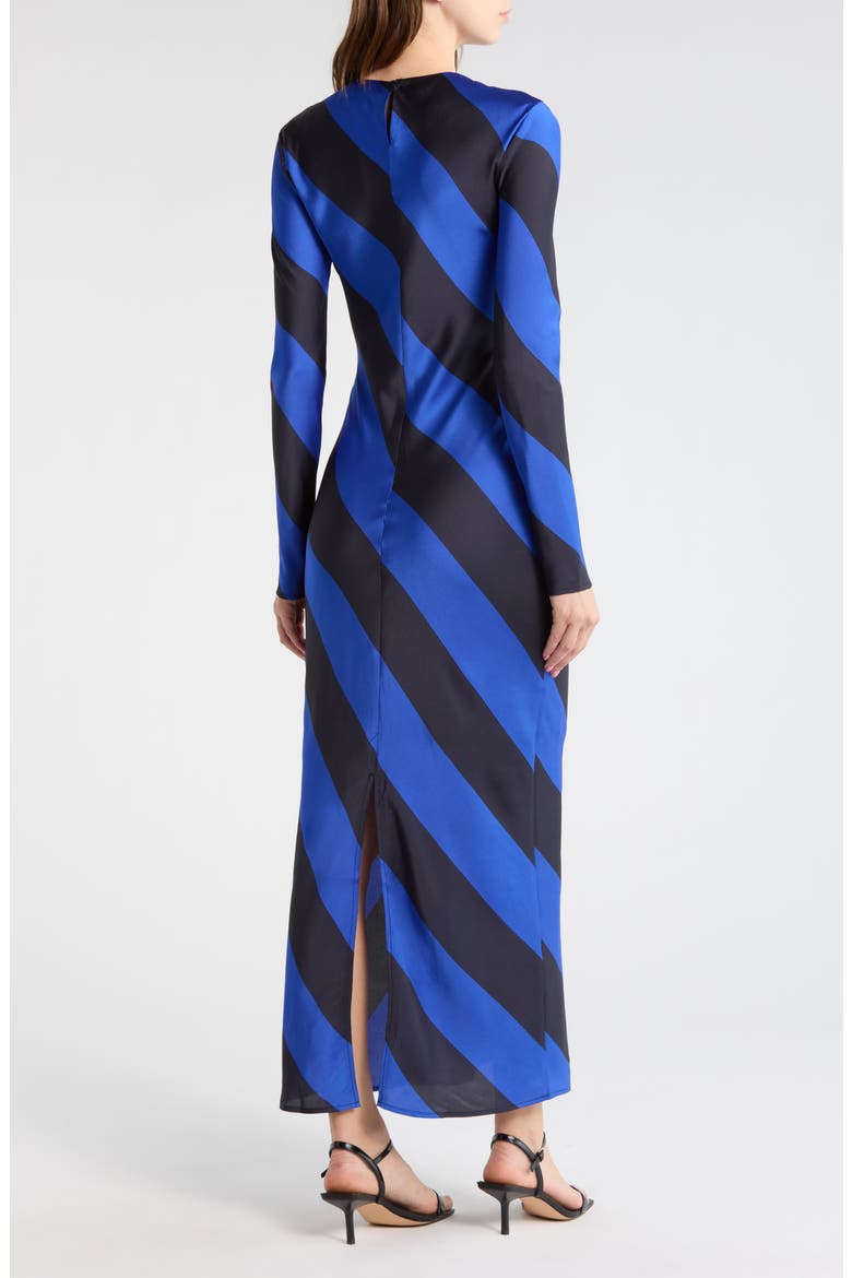 Stripe Long Sleeve Maxi Dress, Alternate, color, INK BLUE