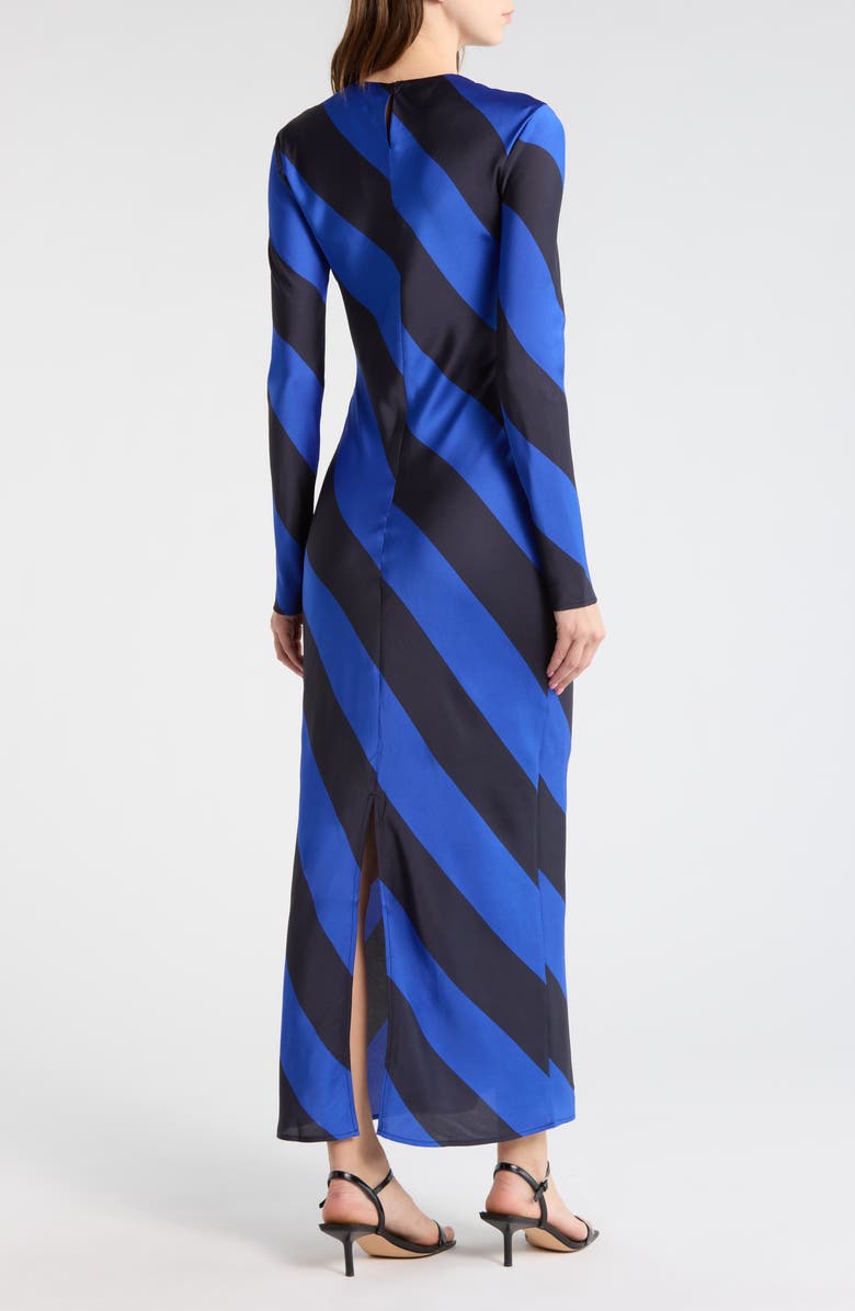Desigual Stripe Long Sleeve Maxi Dress, Alternate, color, Ink Blue
