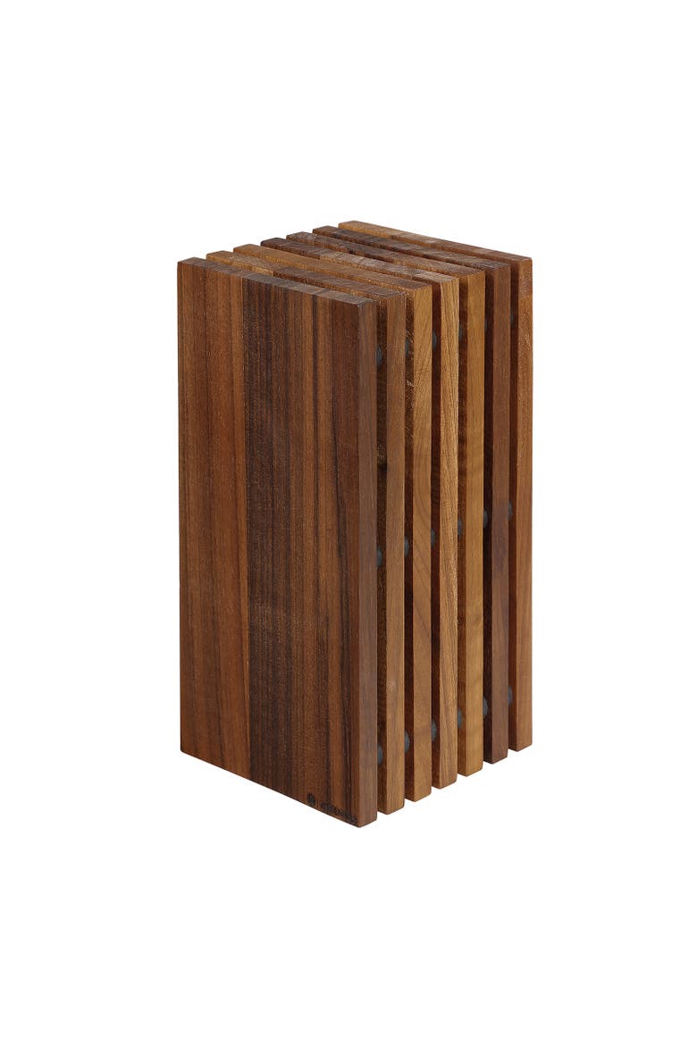 Slotted Wood Knife Block, Holds 12 Knives, Main, color, Walnut