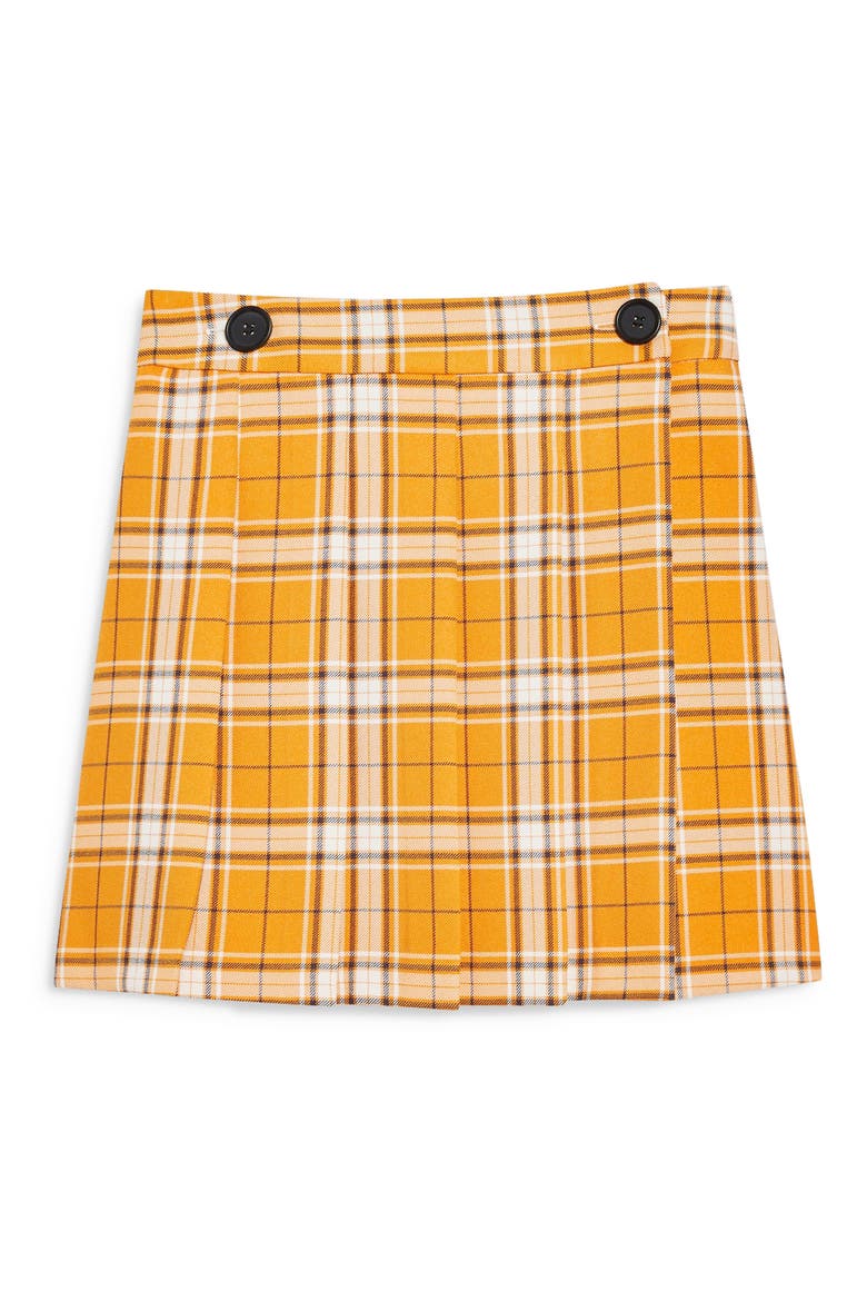 Summer Check Kilt Miniskirt, Alternate, color, ORANGE MULTI