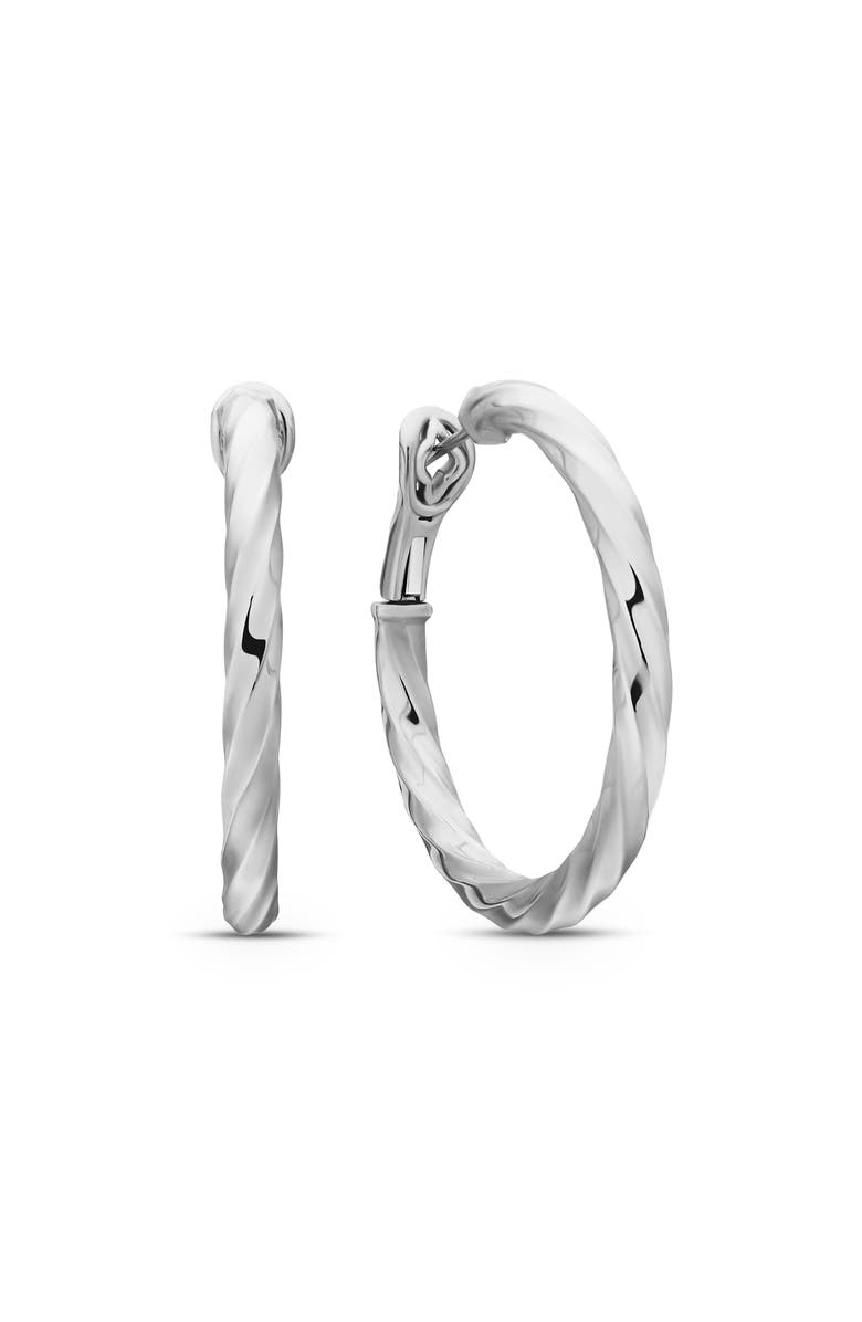 David Yurman Cable Edge<sup>™</sup> Hoop Earrings in Sterling Silver, 38mm, Main, color, 