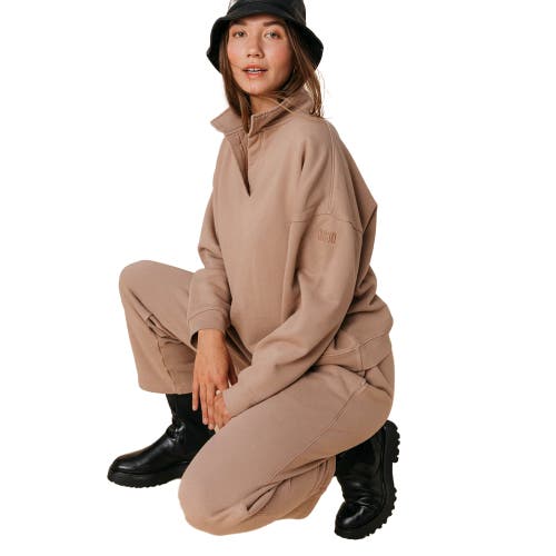Ocio Organic Cotton Teddy Cropped Pant In Brown