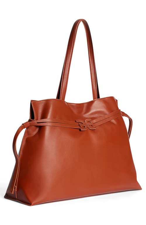 Sam Edelman Large Poppy Drawstring Leather Crossbody Bag In Brown