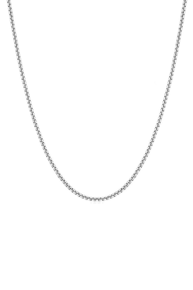 Sterling Silver Box Chain Necklace, Main, color, SILVER