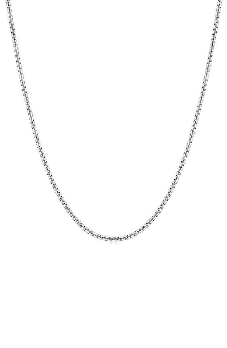 A&M Sterling Silver Box Chain Necklace, Main, color, Silver