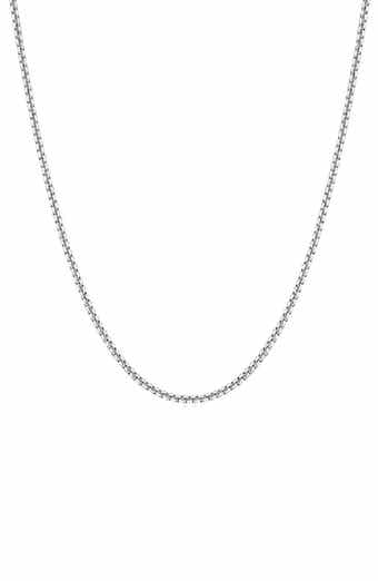 A&M Sterling Silver Box Chain Necklace
