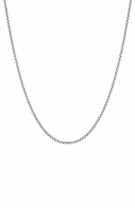 A&M Sterling Silver Box Chain Necklace