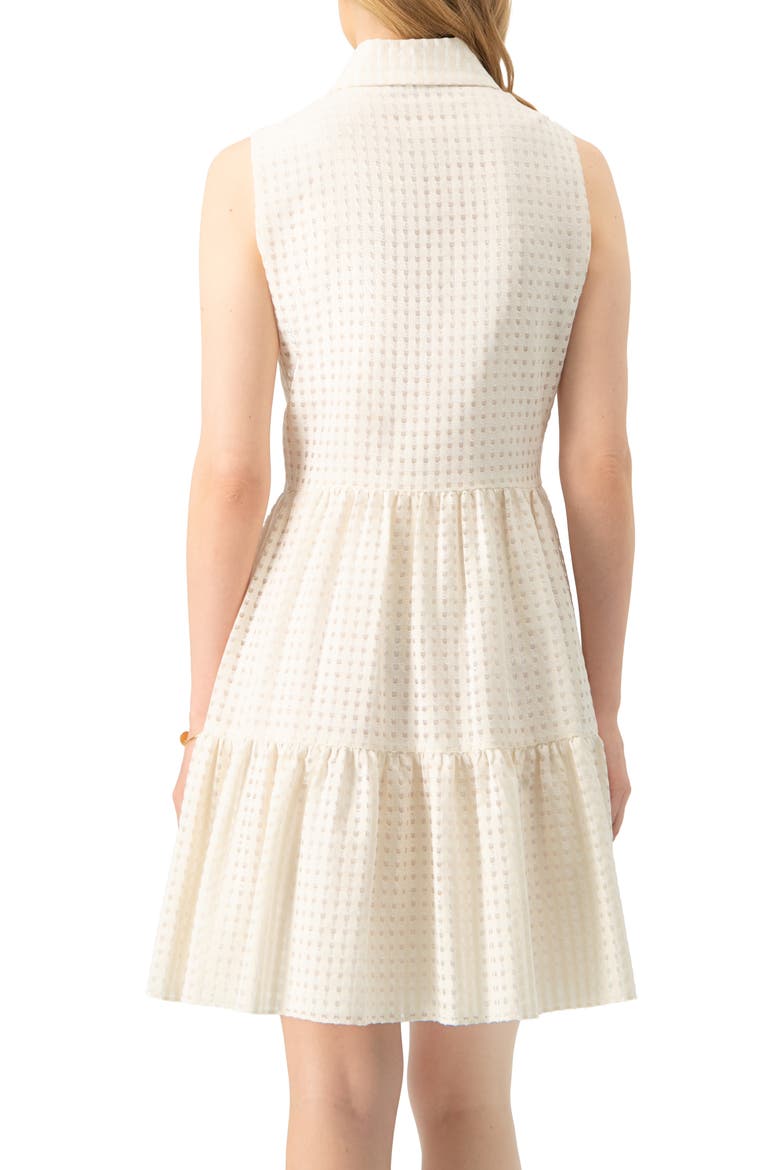 Button-Up Sleeveless A-Line Knit Dress, Alternate, color, Ivory