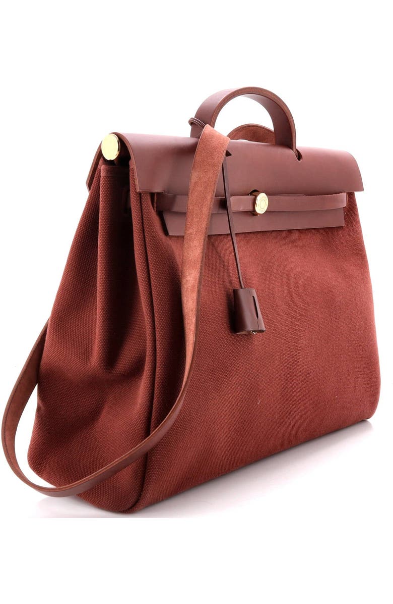 Pre-Owned Hermes Herbag Toile and Leather MM, Alternate, color, Rouge H