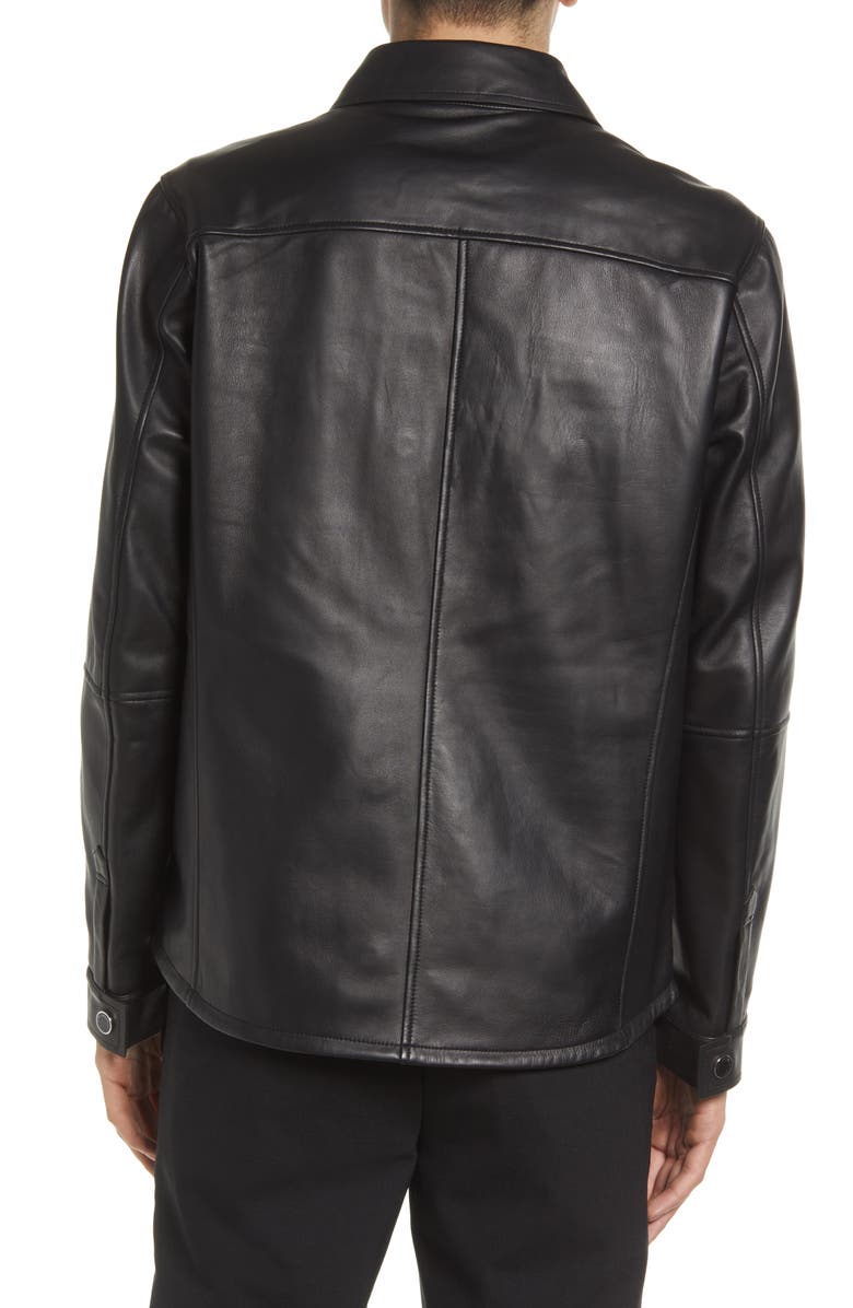 KARL LAGERFELD PARIS Men's Leather Shirt Jacket, Alternate, color, 
