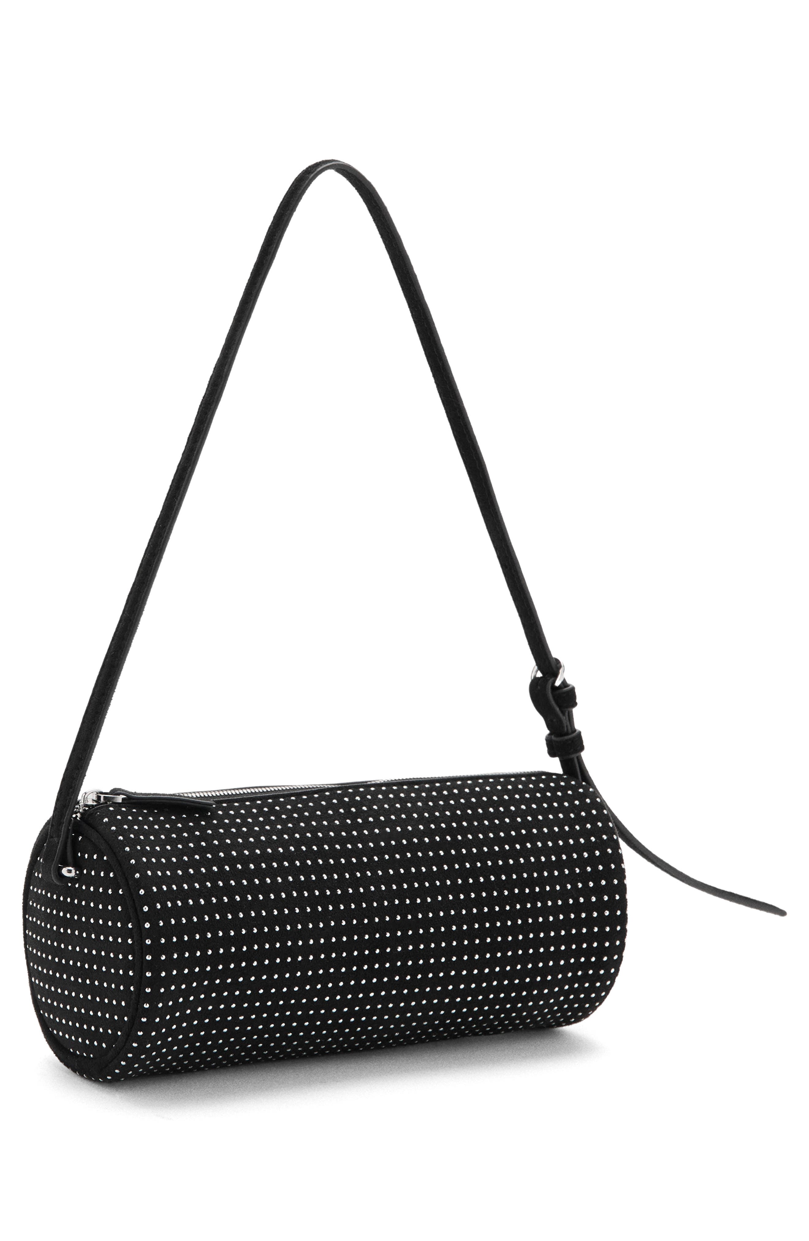 MANGO Studded Faux Leather Shoulder Bag, Alternate, color, 
