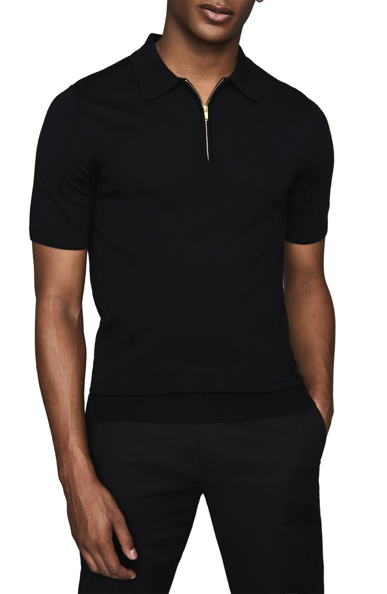 Reiss Maxwell Rib Jersey Snap-Up Shirt, Main, color,