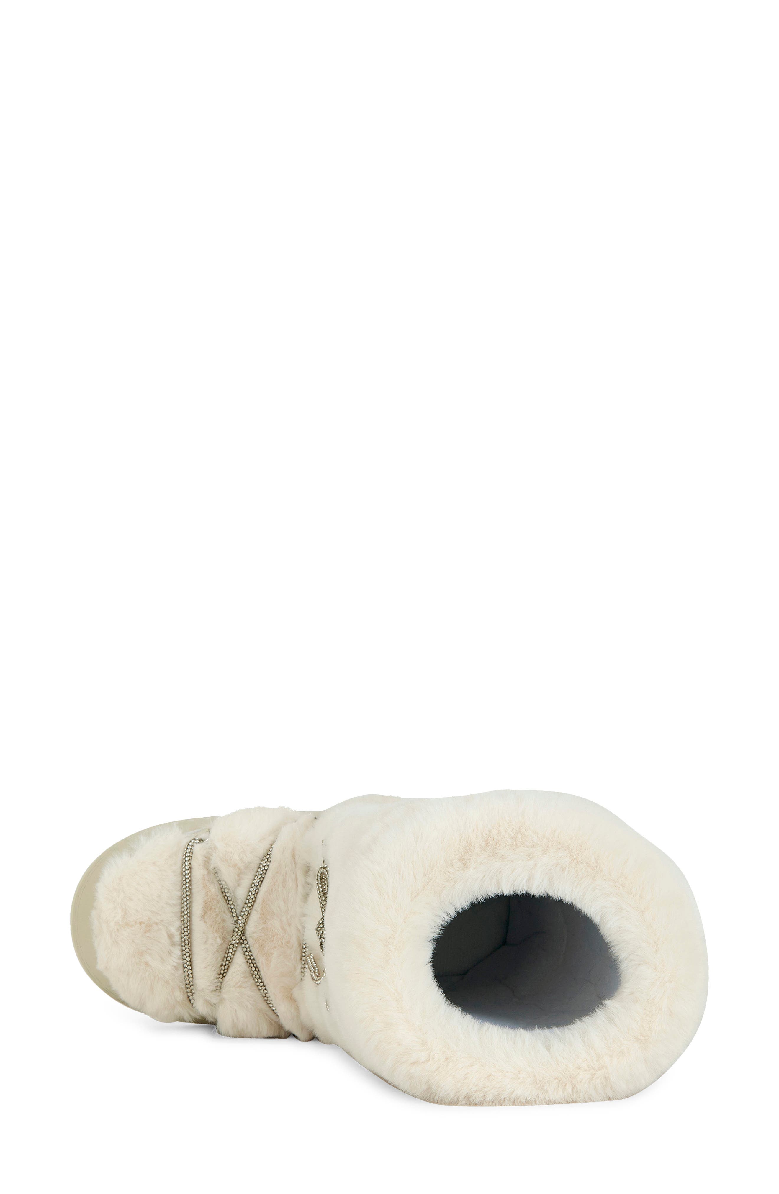 Karmela Faux Fur Flatform Snow Bootie, Alternate, color, CREAM