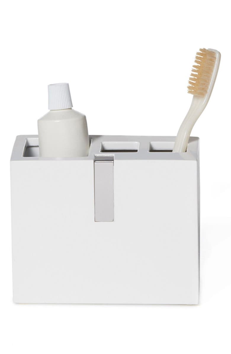 ROSELLI TRADING COMPANY Houston Street Toothbrush Holder, Alternate, color, White