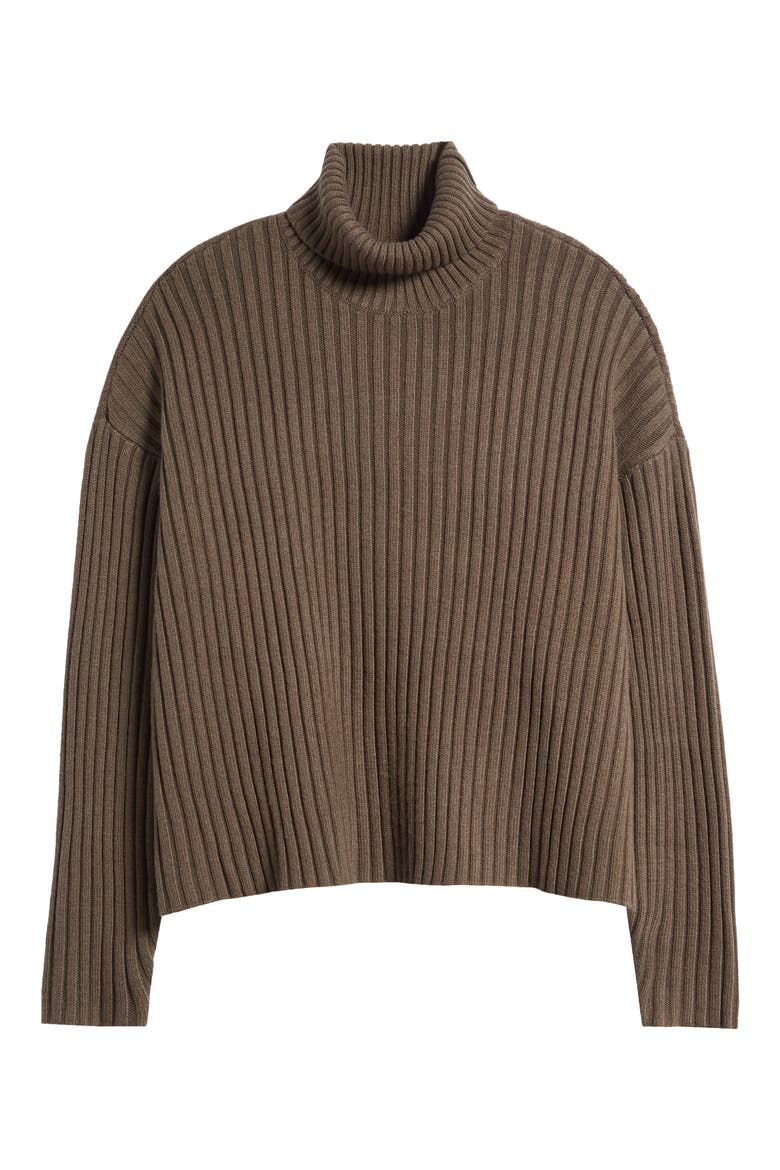 Rib Turtleneck Sweater, Alternate, color, INK