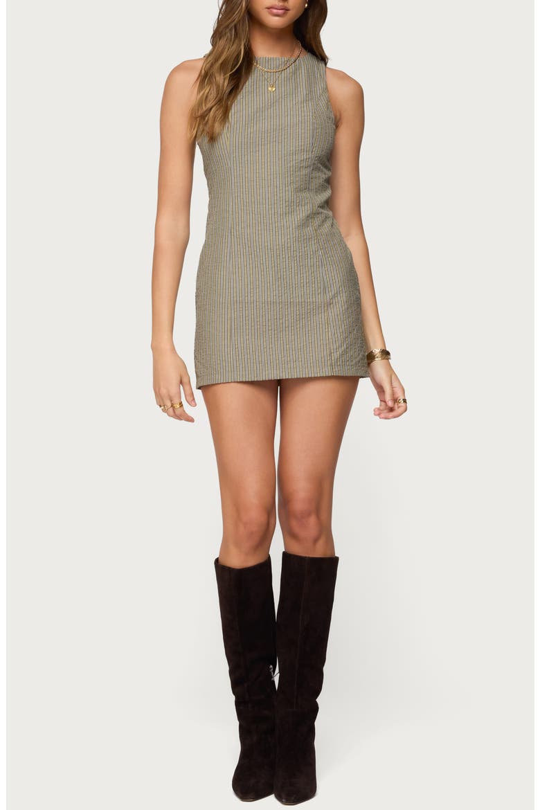 Macee Stripe Sleeveless Romper, Main, color, OLIVE