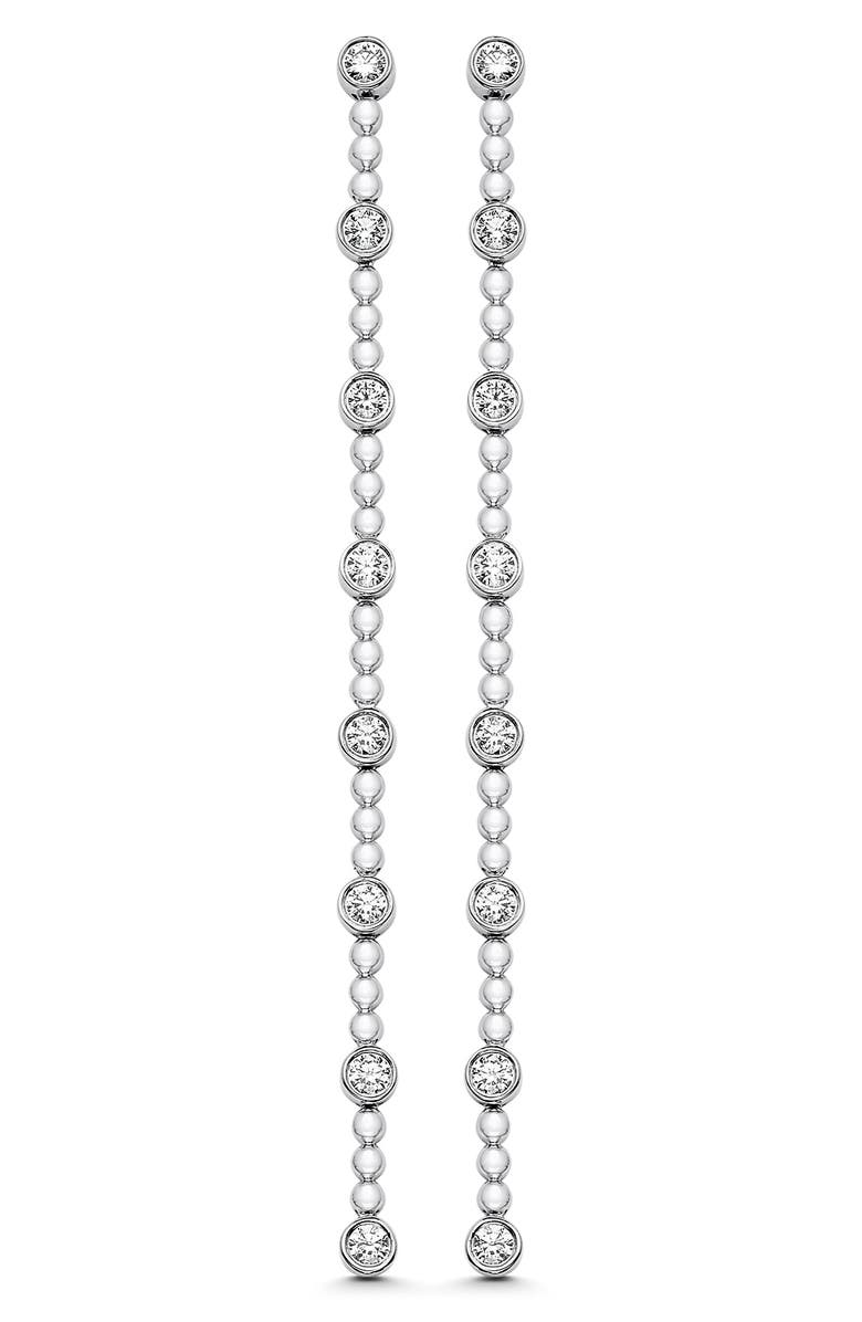 Sara Weinstock Isadora Bezel & Bead Linear Earrings, Main, color, 