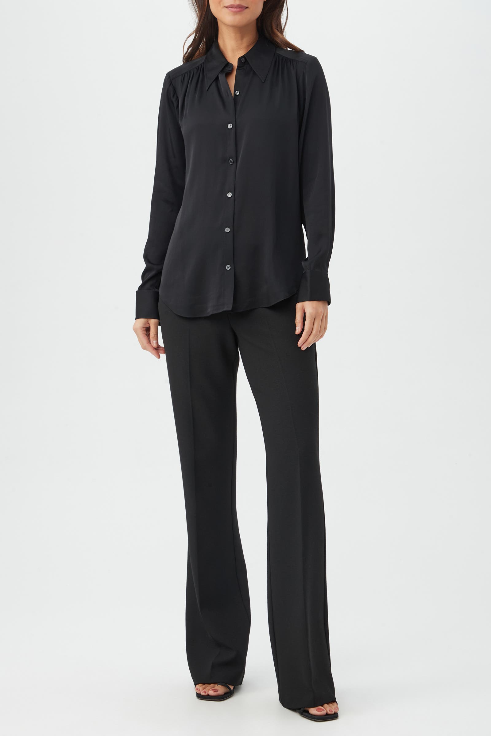 Cassavetes Silk Blend Button Up Top