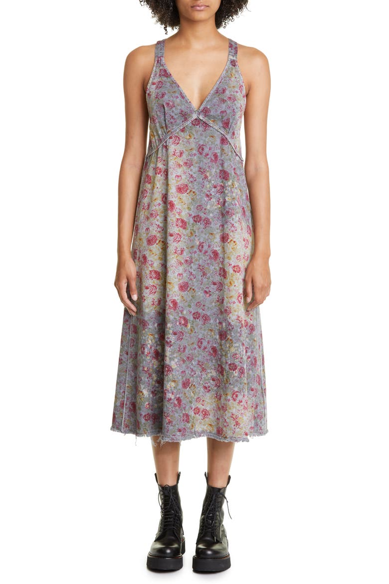 slip dress grunge Topshop cowl neck maxi slip dress in grunge floral