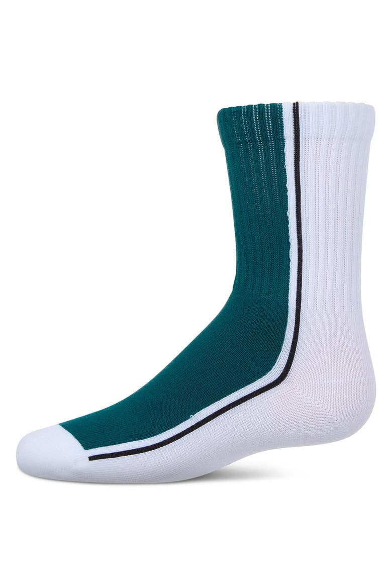 Color Block Stripe Crew Socks, Main, color, Blue