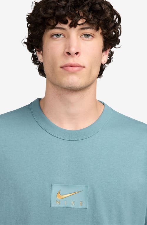 Nike Max90 Swoosh Patch T-shirt In Denim Turq