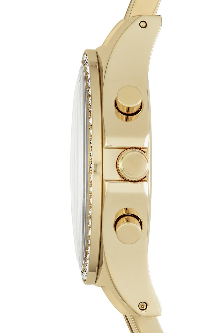 'Henry' Chronograph & Crystal Topring Watch, 40mm, Alternate, color, GOLD/ SILVER