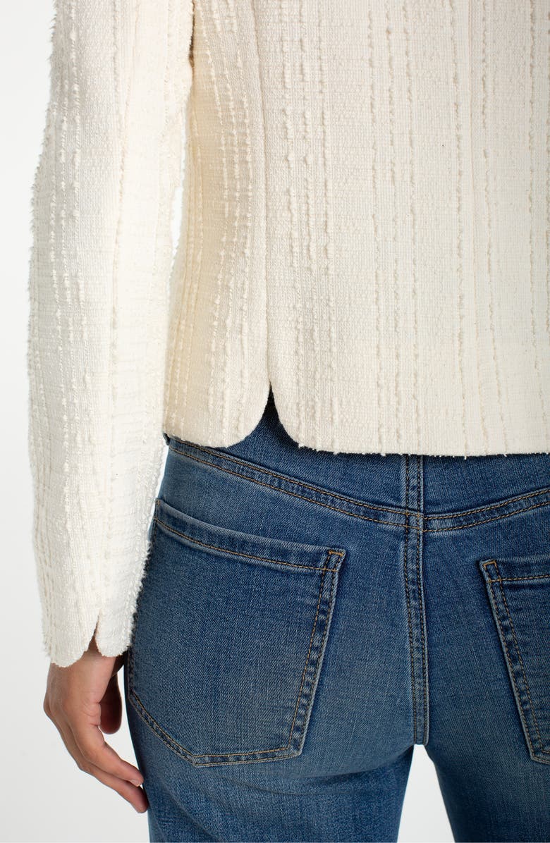 Liverpool Los Angeles Scallop Trim Jacket, Alternate, color, Cream Boucle