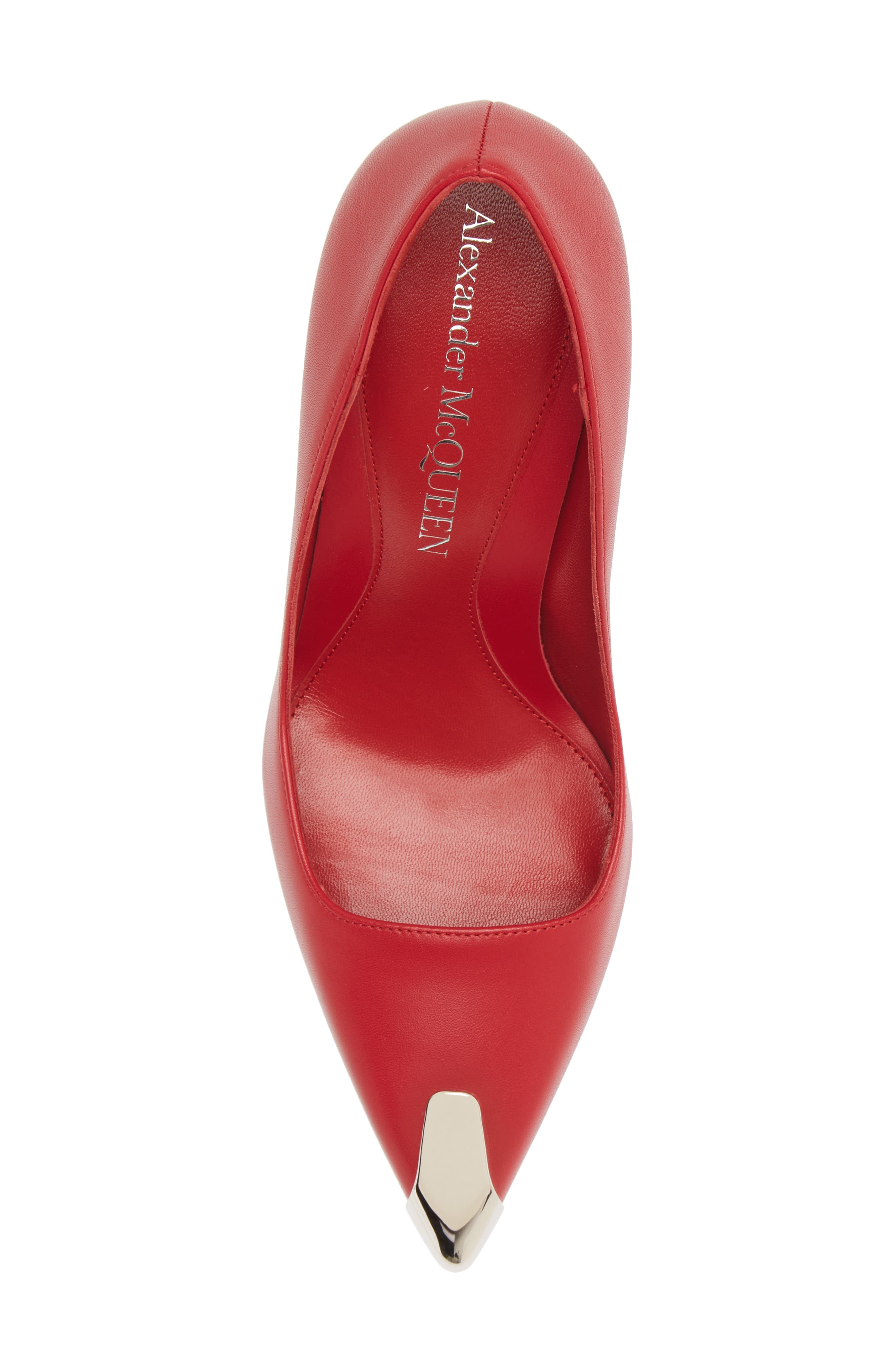 Punk Pointed Toe Pump, Alternate, color, RED