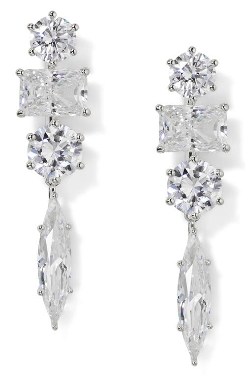NADRI NADRI BEATRIX MIXED CUBIC ZIRCONIA DROP EARRINGS
