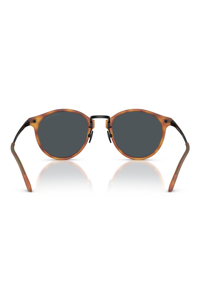 51mm Round Sunglasses, Alternate, color, MATTE BROWN TURTLE / BLUE