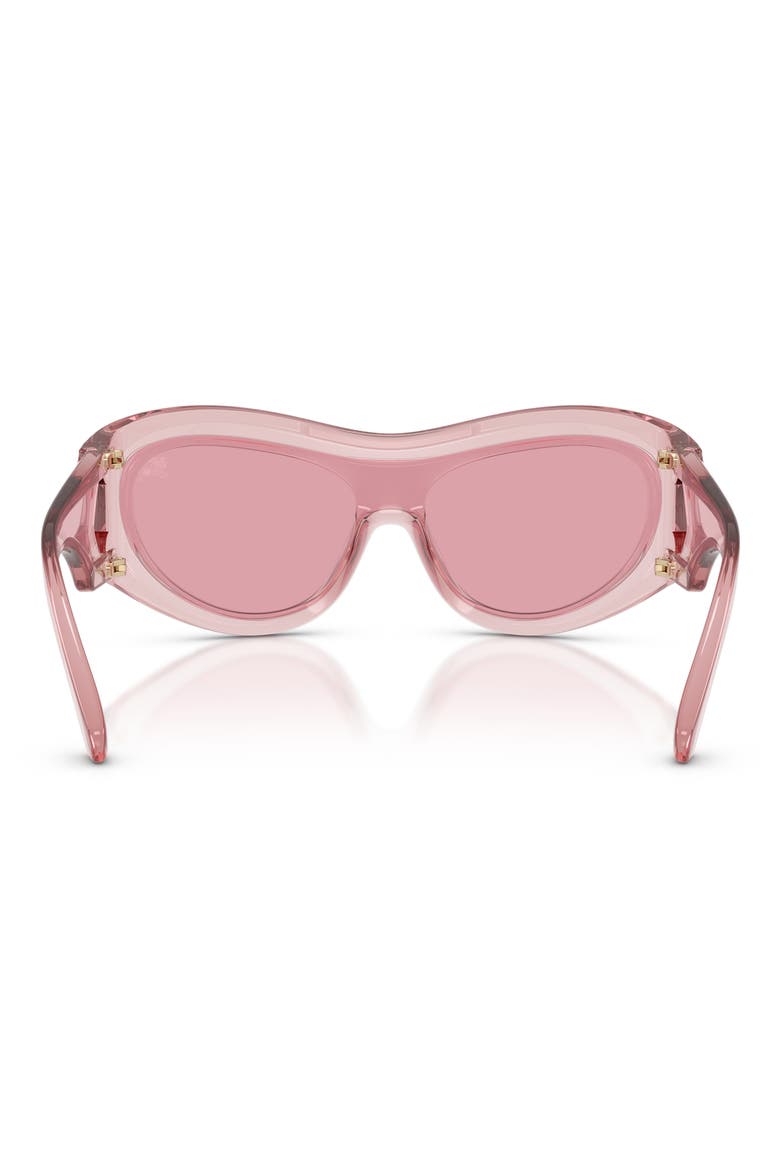 138mm Irregular Shield Sunglasses, Alternate, color, PINK/ DARK PINK