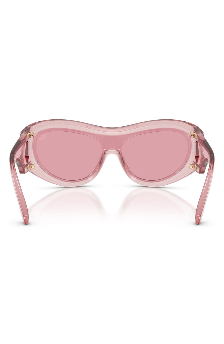 Burberry 138mm Irregular Shield Sunglasses, Alternate, color, Pink/ Dark Pink