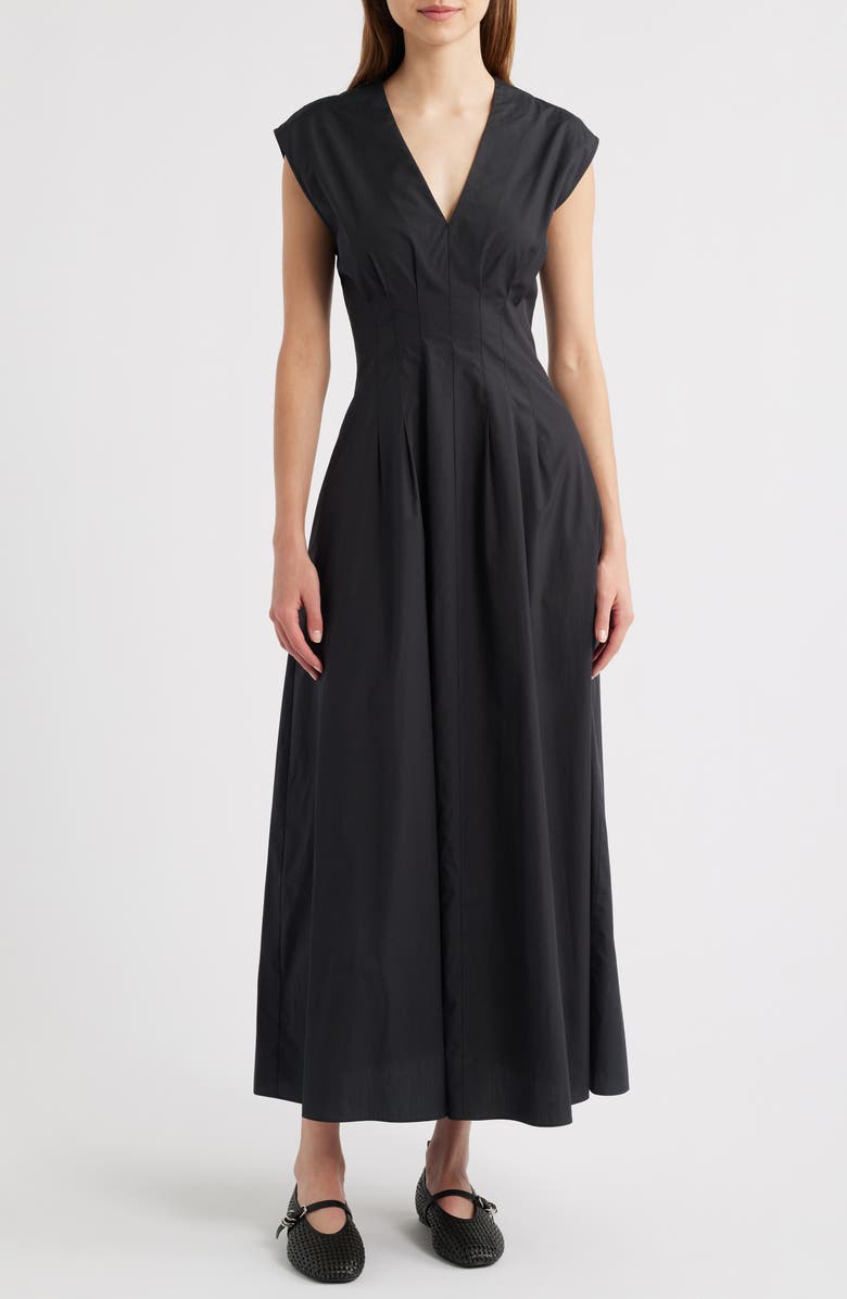 rag & bone Ines Cotton Poplin Maxi Dress, Main, color, Black