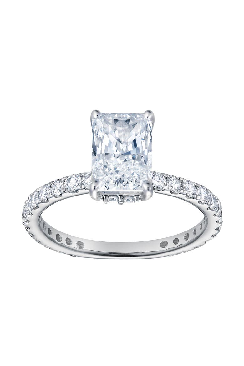 Sia 14K Gold Radiant Cut Lab Grown Diamond Hidden Halo Ring - 2.25 Ct, Main, color, 14K White Gold