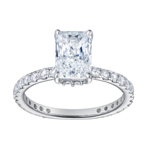 Sia 14K Gold Radiant Cut Lab Grown Diamond Hidden Halo Ring - 2.25 Ct