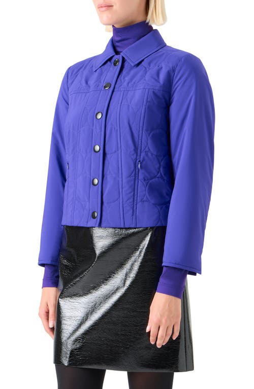 Akris Punto Dot Quilted Technical Poplin Crop Jacket In Blue
