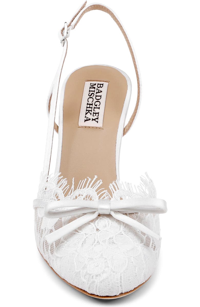 BADGLEY MISCHKA Oakville Slingback Pump, Alternate, color, White Satin