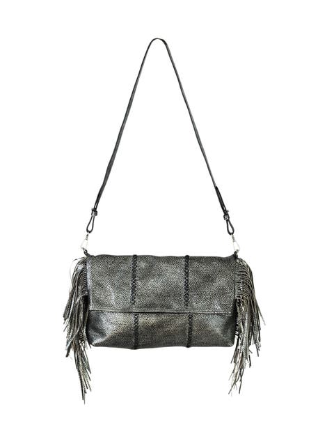 Large Fringe Leather Crossbody Messenger