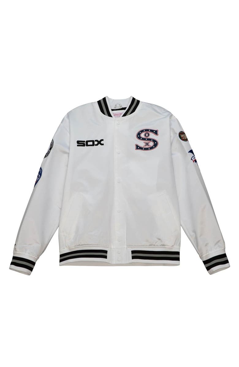 Mitchell & Ness Men's Mitchell & Ness White Chicago White Sox City Collection Satin Full-Snap Varsity Jacket, Alternate, color, White