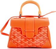 Pre-Owned Goyard Saigon Top Handle Bag Coated Canvas with Leather Mini