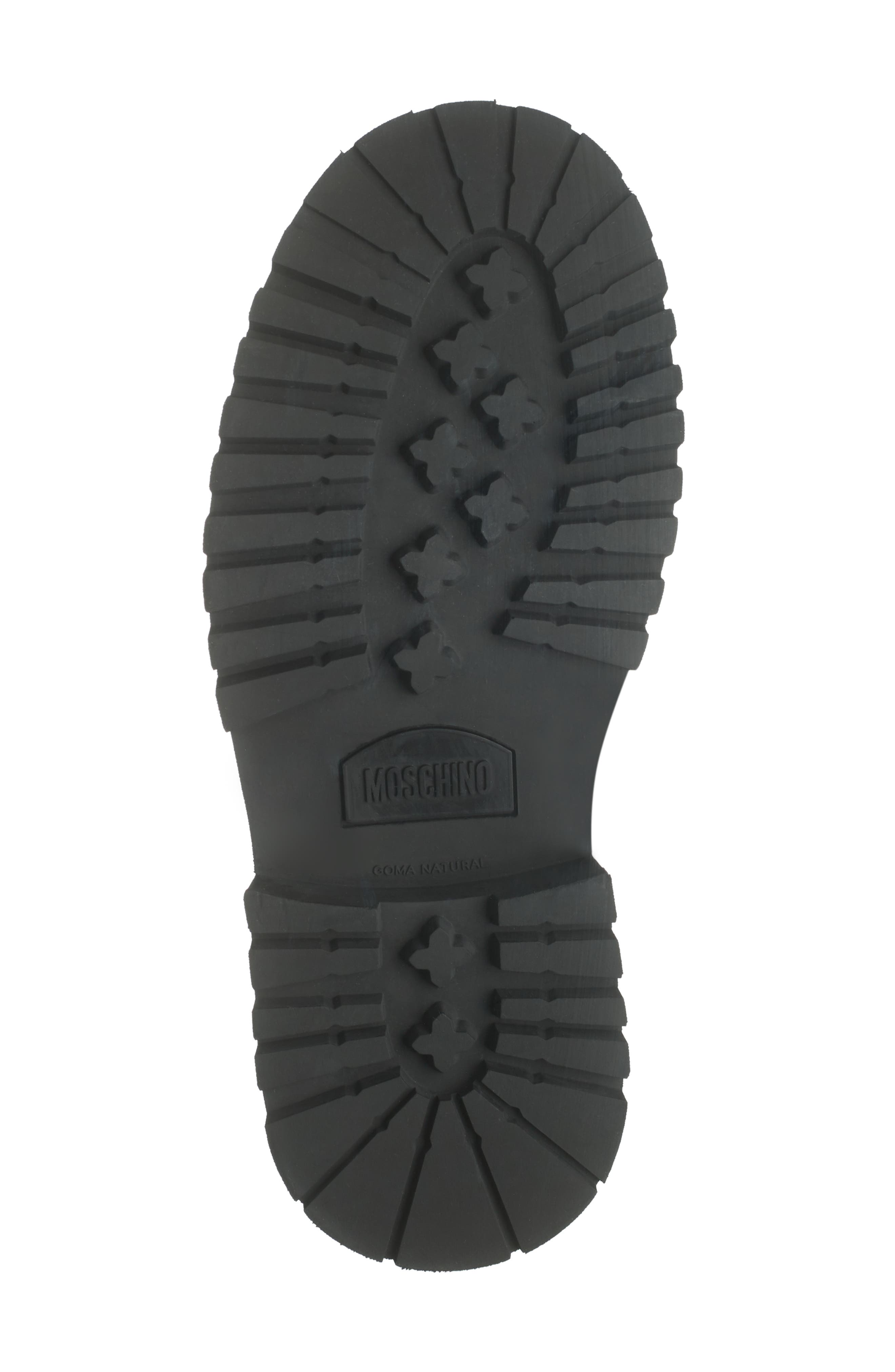 Moschino Signature Leather Chelsea Boot, Alternate, color, 