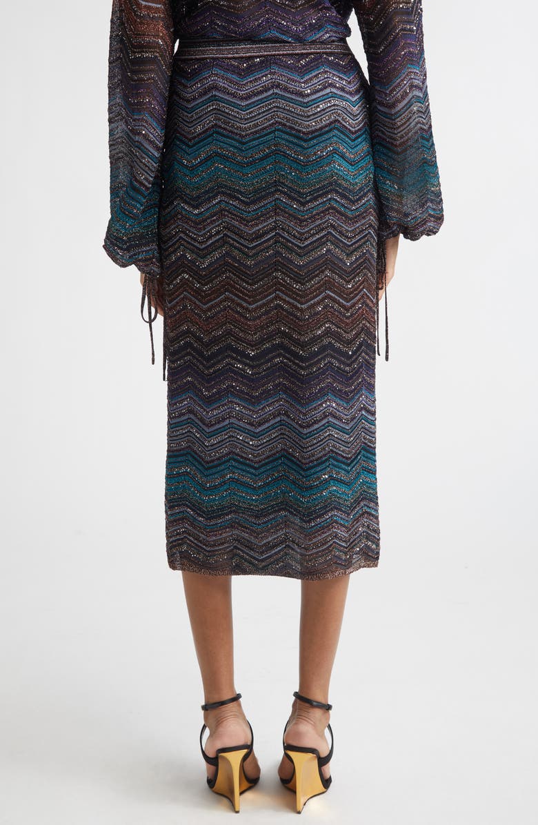 Missoni Zigzag Lamé Midi Skirt, Alternate, color, Dark Blue Tones