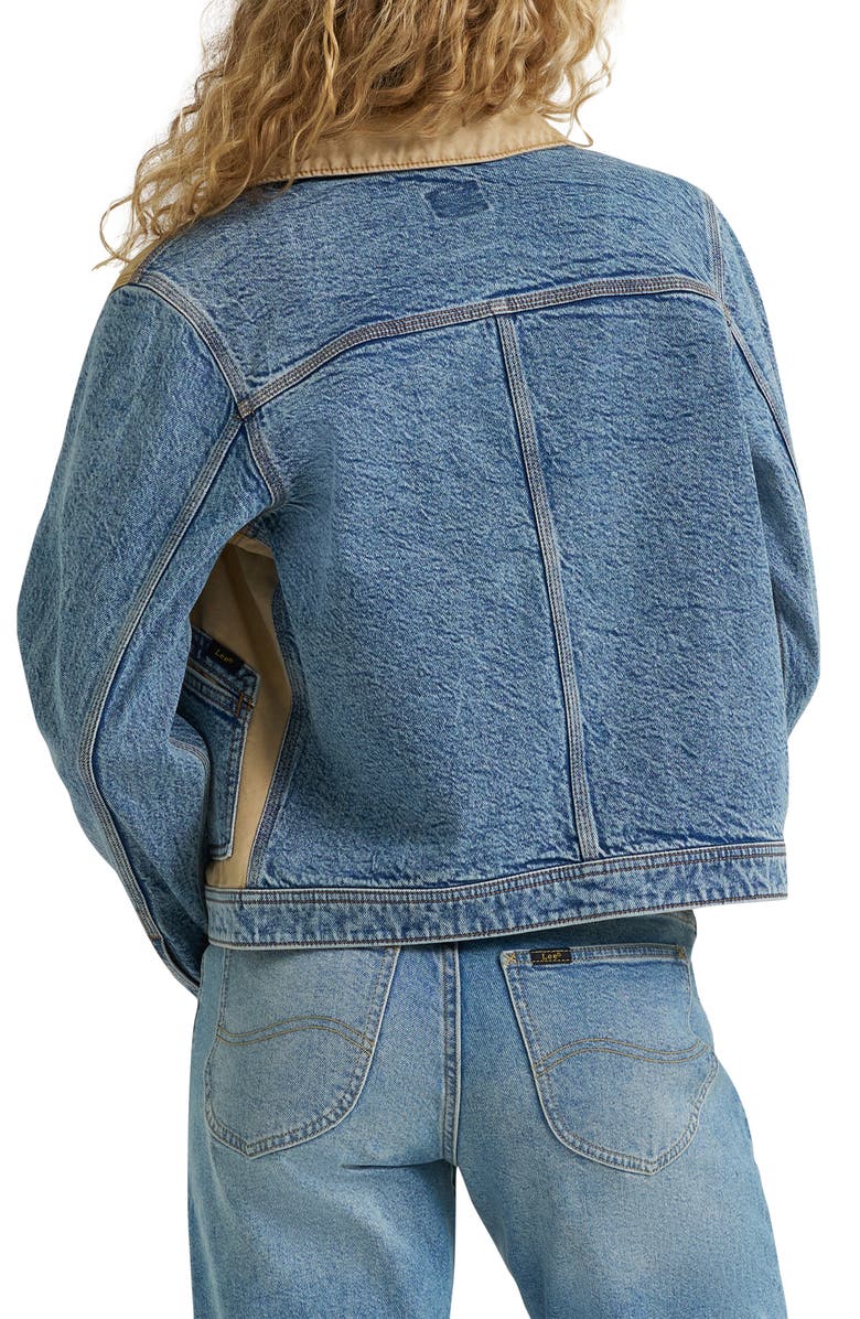Lee Mixed Media Denim Jacket, Alternate, color, Aerial View