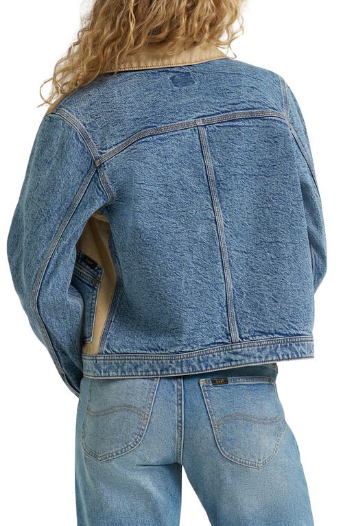 Lee Mixed Media Denim Jacket In Blue