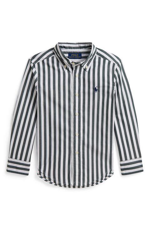 Kids' Striped Poplin Button-Down Shirt